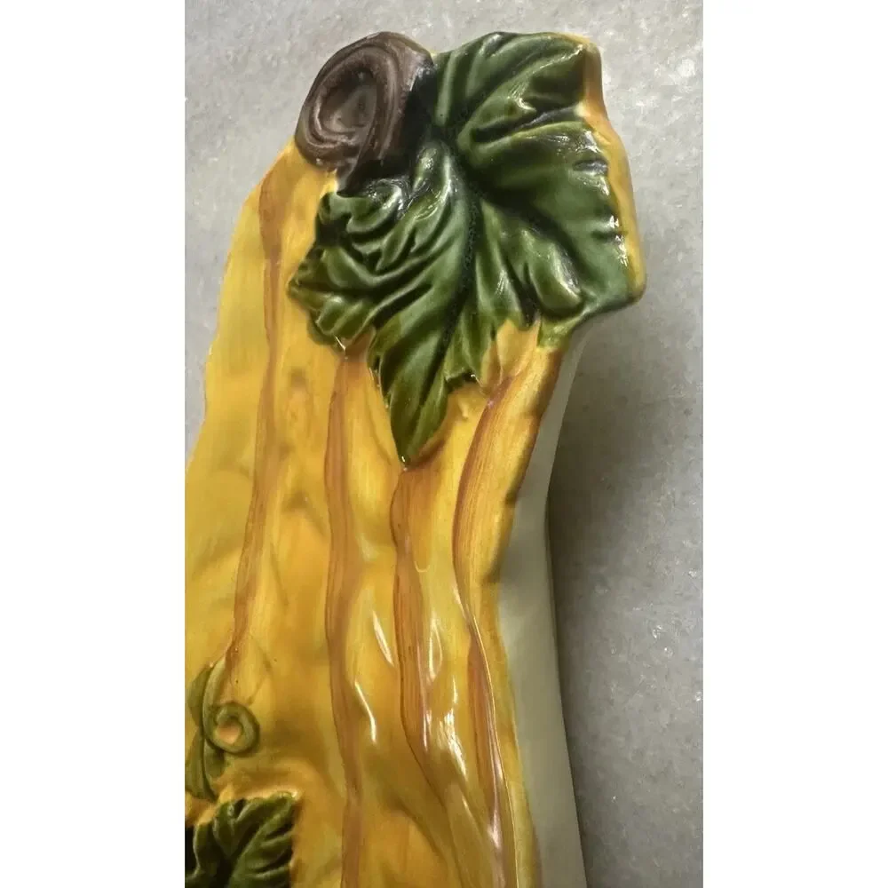 Vintage Spoon Holder yellow green squash kitchen cooking range spoon